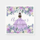 Bloemwitte Paarse Quinceanera Servet (Voorkant)