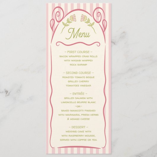 Bloemzaad Pakket Hand getrokken bruiloft Menu (Voorkant)