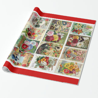 bloemzaadkataloga van mozaïekreep cadeaupapier