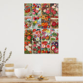  bloemzaadpakketten Tuinkraakbedekking Poster (Keuken)