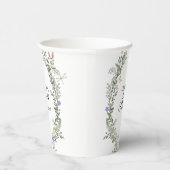 Bloemzacht groen weelderig genderneutraal Baby sho Papieren Bekers (Rechts)