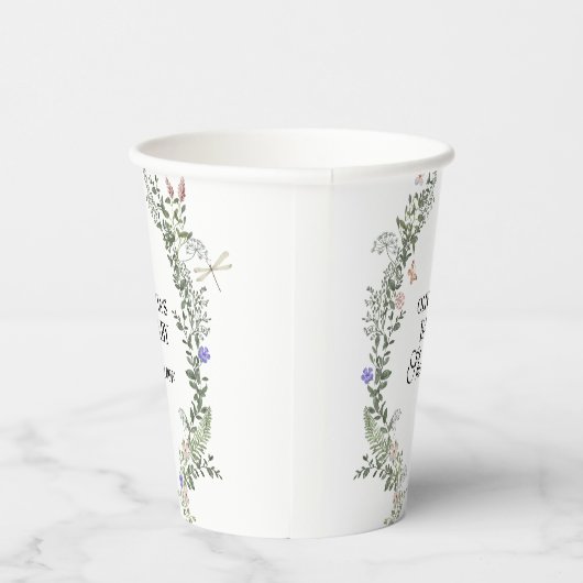 Bloemzacht groen weelderig genderneutraal Baby sho Papieren Bekers (Rechts)