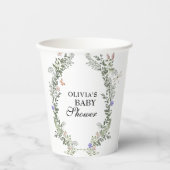 Bloemzacht groen weelderig genderneutraal Baby sho Papieren Bekers (Voorkant)