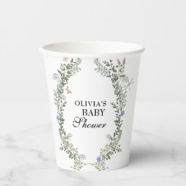 Bloemzacht groen weelderig genderneutraal Baby sho Papieren Bekers