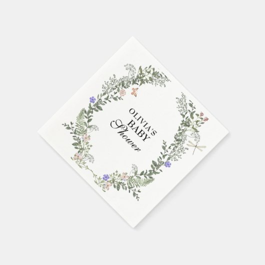 Bloemzacht groen weelderig genderneutraal Baby sho Servet (Hoek)