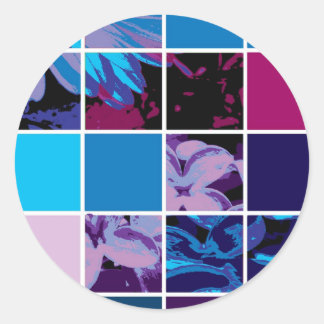 bloemzazzle, van poster ronde sticker