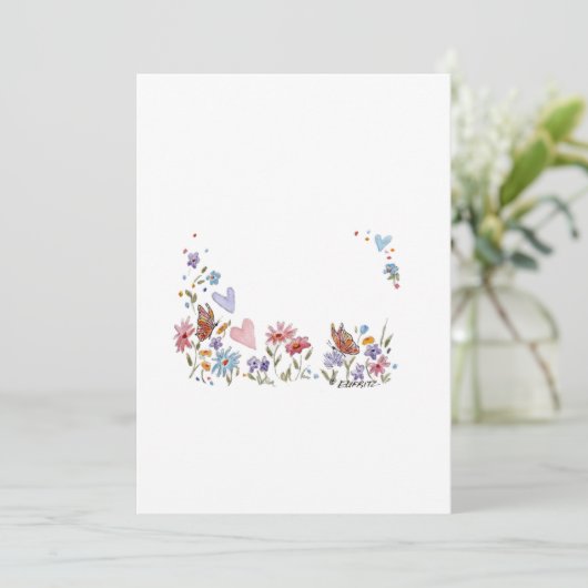 bloemzijde 3 met halve vlieg bedankkaart (Staand voorkant)