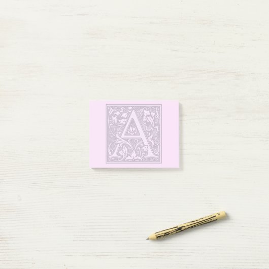 bloemzilvermonogram - A Post-it® Notes (Op bureau)