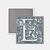 bloemzilvermonogram - E Magneet (Voorkant / Achterkant)