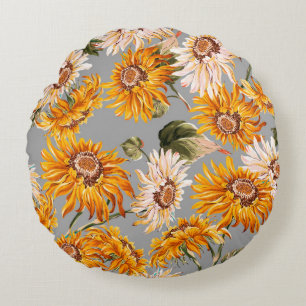 Bloemzonnebloemen zijn prachtig, naadloos vlekje rond kussen