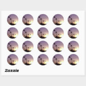 Bloemzonnekleppen Ronde Sticker (Vel)