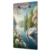 Bloemzwanenmeerveer kunstwerk klembord (Links)