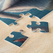 Bloemzwanenmeerveer kunstwerk legpuzzel (Zijkant)