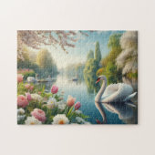 Bloemzwanenmeerveer kunstwerk legpuzzel (Horizontaal)