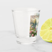 Bloemzwanenmeerveer kunstwerk shot glas (Links)