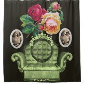  bloemzwart douchegordijn (Voorkant)