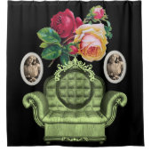  bloemzwart douchegordijn (Voorkant)