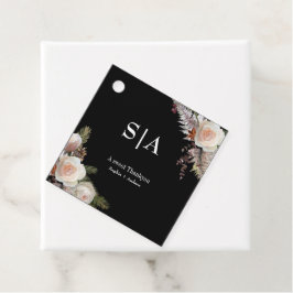 Bloemzwart elegent | dank u Terracotta Bruiloft Bedankjes Labels