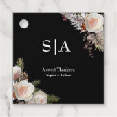 Bloemzwart elegent | dank u Terracotta Bruiloft Bedankjes Labels (Voorkant)