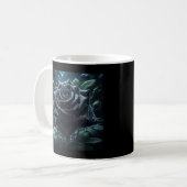 Bloemzwart Roos Koffiemok (Voorkant links)