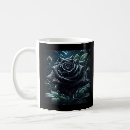 Bloemzwart Roos Koffiemok (Links)