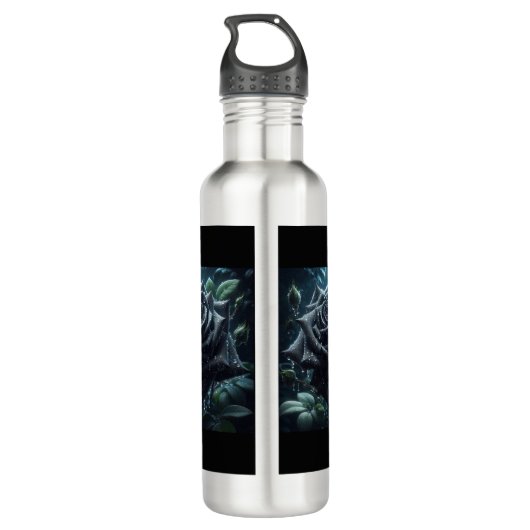 Bloemzwart Roos Waterfles (Achterkant)