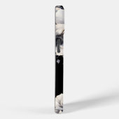 Bloemzwart-wit monogram Case-Mate iPhone case (Achterkant / Rechts)