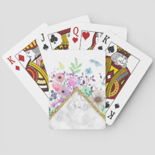 Bloerklep   Minimale goudbloemen Pokerkaarten
