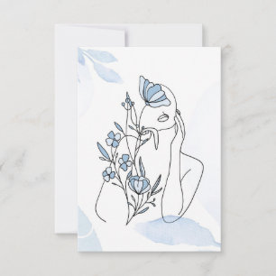 Bloerklep Minimalistisch portret Wom RSVP Kaartje