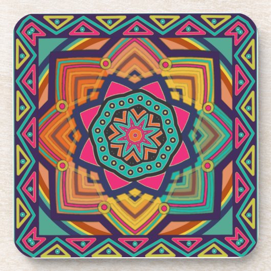 Bloermandala Bier Onderzetter (Voorkant)