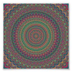 Bloermandala Foto Afdruk