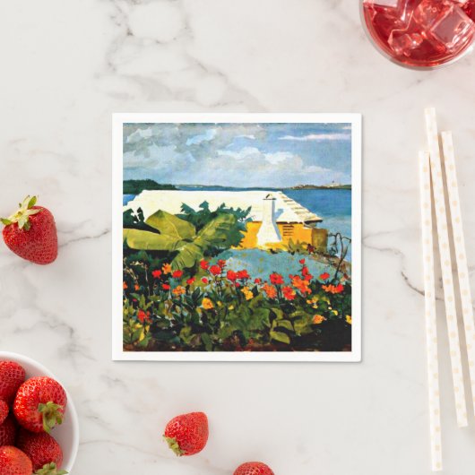 Bloertuin en -bungalow door Winslow Homer Servet (Insitu)