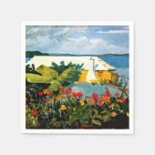 Bloertuin en -bungalow door Winslow Homer Servet (Voorkant)