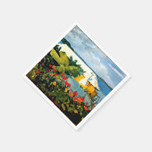 Bloertuin en -bungalow door Winslow Homer Servet (Hoek)