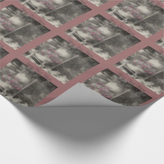 Bloertuin in zwart-wit cadeaupapier (Hoek)