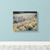 Bloertuin in zwart-wit canvas afdruk (Insitu (Houten vloer))