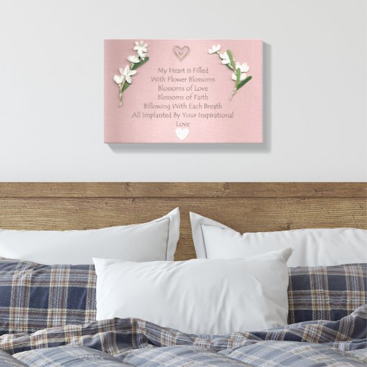 Bloesdruk Canvas Afdruk (Insitu (Slaapkamer))