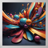 Bloesem - Abstracte 3D-renderkunststijl Poster (Voorkant)