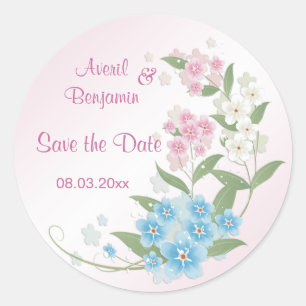 Bloesem bloemen Bruiloft Save the Date Ronde Sticker