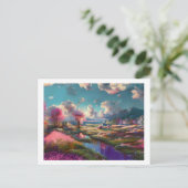Bloesem Bomen in Landschap, Briefkaart (Staand voorkant)