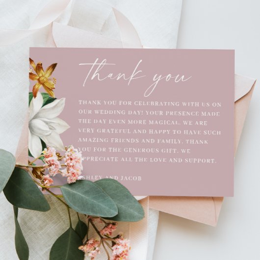 Bloesem  camellia. Bleek roze bloemenbruiloft Bedankkaart