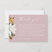 Bloesem  camellia. Bleek roze bloemenbruiloft Bedankkaart (Voorkant)