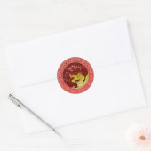 Bloesem Chinese Drakenjaar papier gesneden RS Ronde Sticker (Envelop)