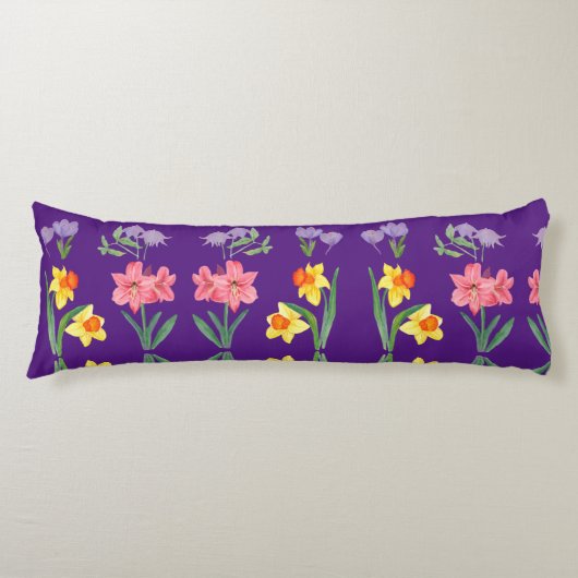 Bloesem Comfort: Bloemenontwerp Body Pillow Lichaamskussen (Voorkant)