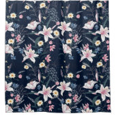 Bloesem decoratieve eye-catching douchegordijn (Voorkant)