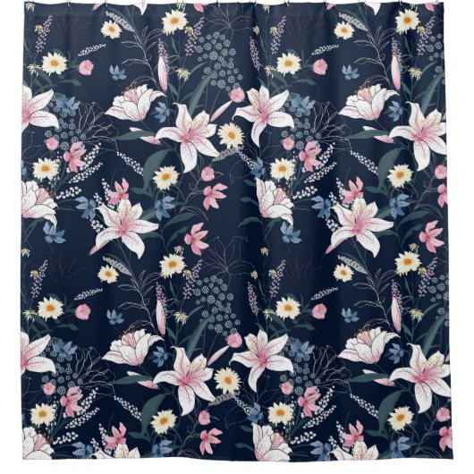 Bloesem decoratieve eye-catching douchegordijn (Voorkant)