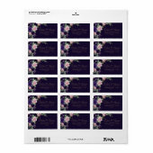 bloesem | Donker Paarse en Roze Rose Adres Etiket (Full Sheet)