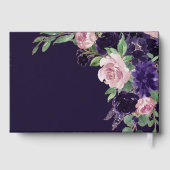 bloesem | Donker Paarse en roze rozenbloem Gastenboek (Achterkant)