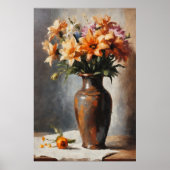 Bloesem Elegantie: Bloem Vaas Schilderen Poster (Voorkant)