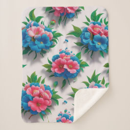 Bloesem Elegantie: Een Chic Floral Patroon Sherpa Deken
